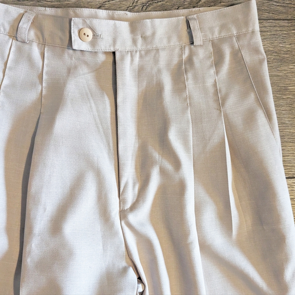 Vintage 80s-90s High Waisted Trousers, Tan, Tall